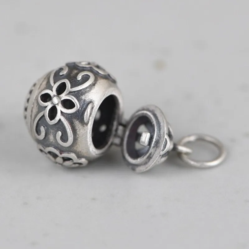 BOCAI Trend New Real S925 Pure Silver Jewelry Retro Fashion Hollow Artistic Temperament Aromatherapy Sachet Woman Pendant