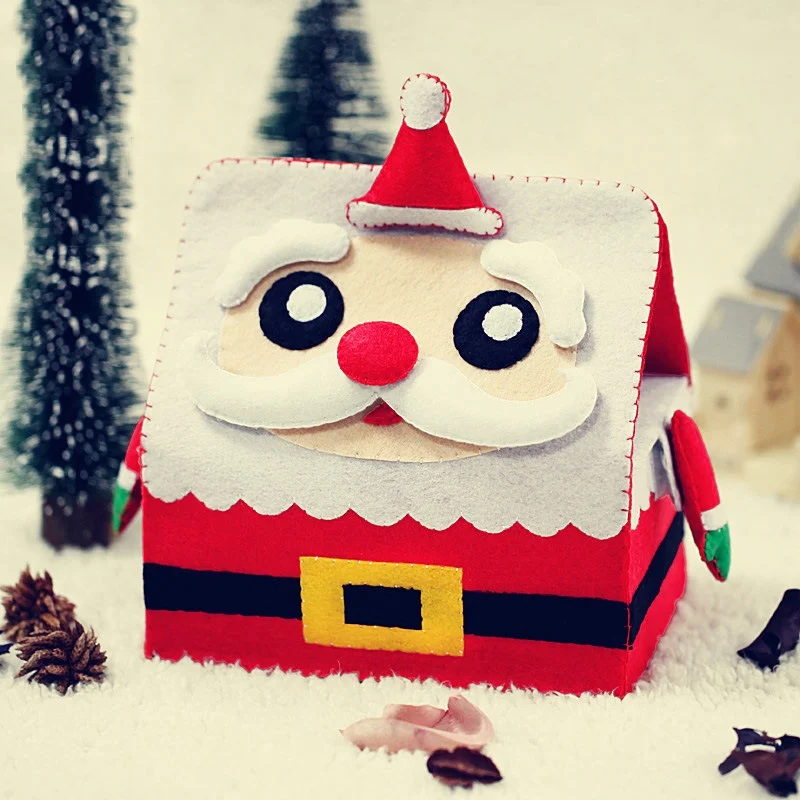 Christmas Cake Acupuncture Kit Felt Christmas Ornaments Non-Woven Handmade Crafts Santa Claus Paper Tissue Box Material Kit
