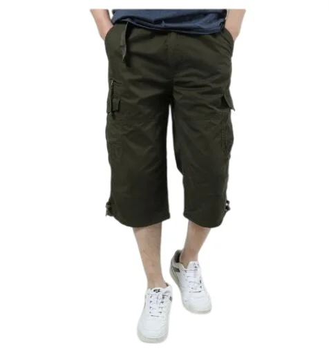 Tanie Męskie spodnie Cargo codzienne męskie spodnie multi-pocket Outdoor bawełniane przycięte sklep