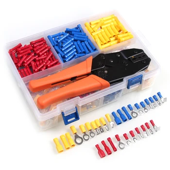 

780Pcs Insulated Ring Spade Bullet Piggy Back Terminals Set Electrical Wire Crimp Cable Connectors Kit + 1PC Crimping Plier
