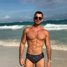 Трендовый купальный костюм для мужчин, пуш-ап, Мужская одежда для плавания, плавательные мужские трусы, шикарный принт, сексуальные мужские плавки, бикини, Sunga Masculina Praia#3