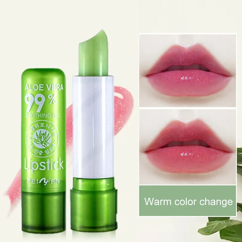 

Aloe Makeup Lip Care Moisture Melt Balm Long-Lasting Change Color Lipstick