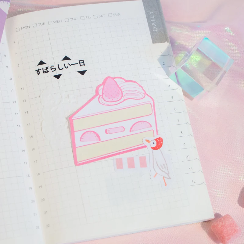 Creative Milk Pink Cake Sticky Notes Memo Pad Kawaii Stationery Planner Notepad Paper Bookmarks School Office Supply