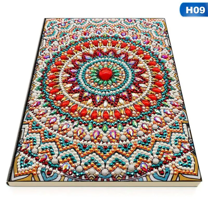 Diy Art Алмазный альбом для рисования дневник Полный Круглый Вышивка мозаикой из стразов A5 64 страницы сова с изображением павлиньей мандалы бабочки