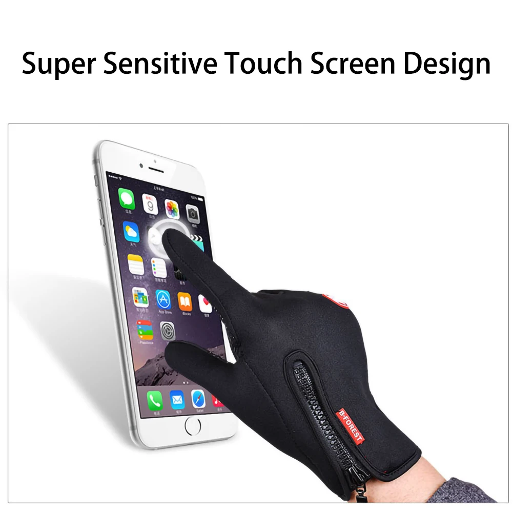 Winter Warm Touch Screen Cycling Gloves Outdoor Sports Windproof Driving Riding Ski Motorcycle Gloves Men Women Full Finger