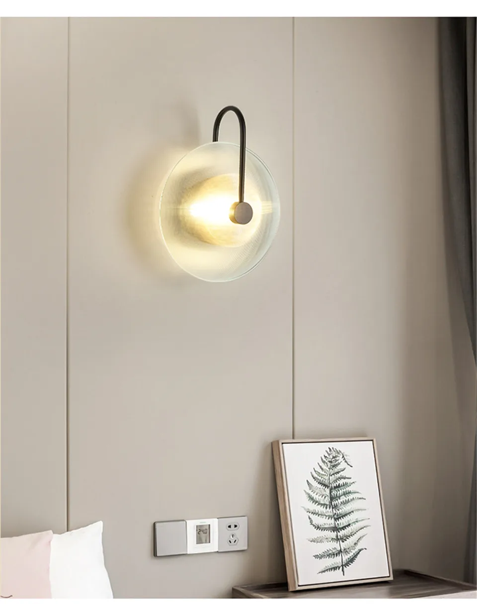 Современный Железный стеклянный светодиодный настенный светильник, настенный светильник для ванной комнаты, светильник для спальни, прикроватный светильник для гостиной, настенный светильник s