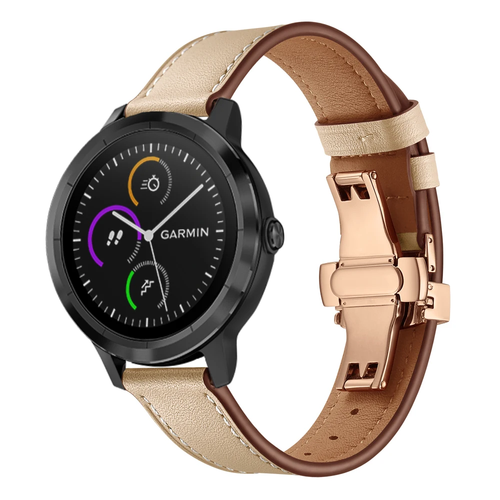 20 мм кожаный ремешок для Garmin vivoactive 3 Смарт-часы браслет для Garmin vivoactive 3 ремешок металлическая пряжка кожаный ремень