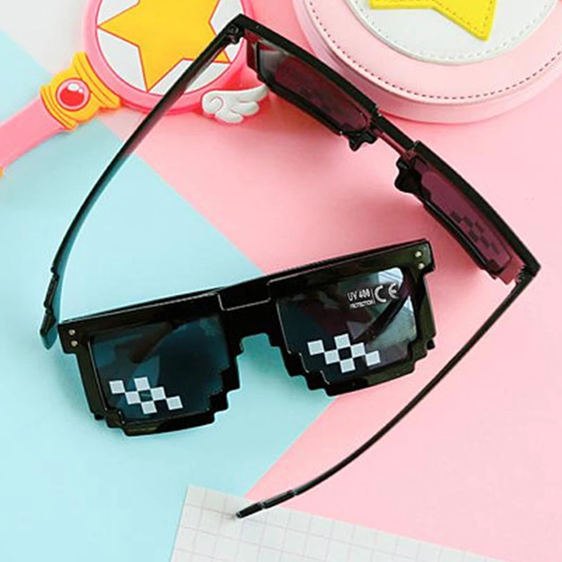 Мужские солнцезащитные очки pixeliated женские Брендовые очки для вечеринки мозаика UV400 Винтажные очки унисекс Подарочные очки