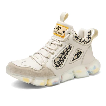 

Shoes Men High Top Sneakers Unisex Casual Shoes Men Breathable Luminous Walking Footwear Men Popcorn Bottom Damping Trainers