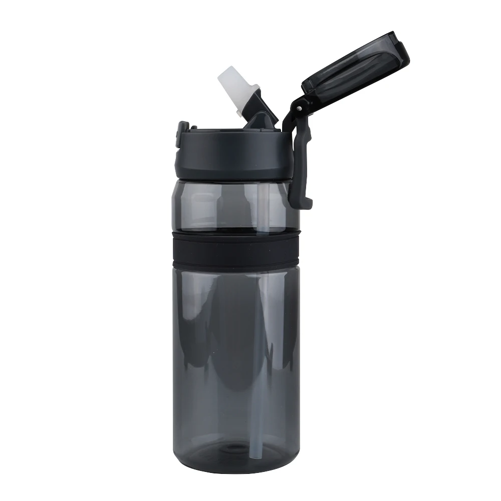 Новинка 850 мл/28 унций Черная Спортивная бутылка для воды с соломинкой BPA бесплатно пластиковая бутылка для воды - Цвет: Черный