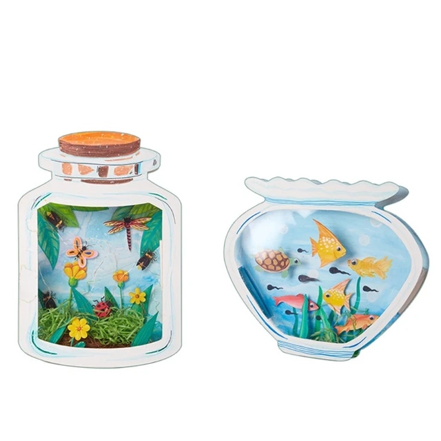 DIY Drawing Fish Insect Bottle Coloring Craft Kit, Early Education Water World Toy for Kids Handmade Colored Work 5