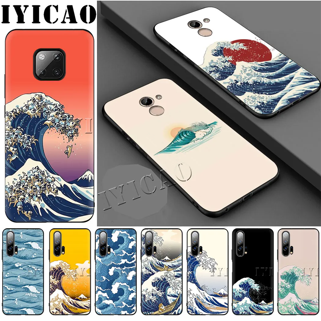 

Wave Art Japanese Green Illust Classic Soft Case for Huawei Mate 10 20 30 Pro 30 Lite Y5 Y6 Y7 Y9 Prime 10 20 Nova Lite 3i 4