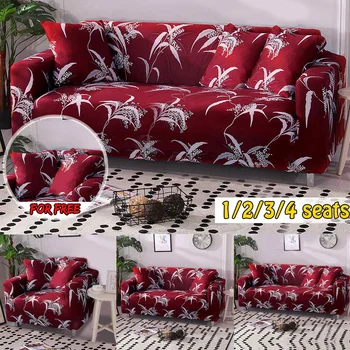 

Nordic Style 1/2/3/4 Seater Slipcovers Sofa Cover and Cushion Cover Set Cotton Elastic Sofa Cover for Living Room Couch Sofa Set