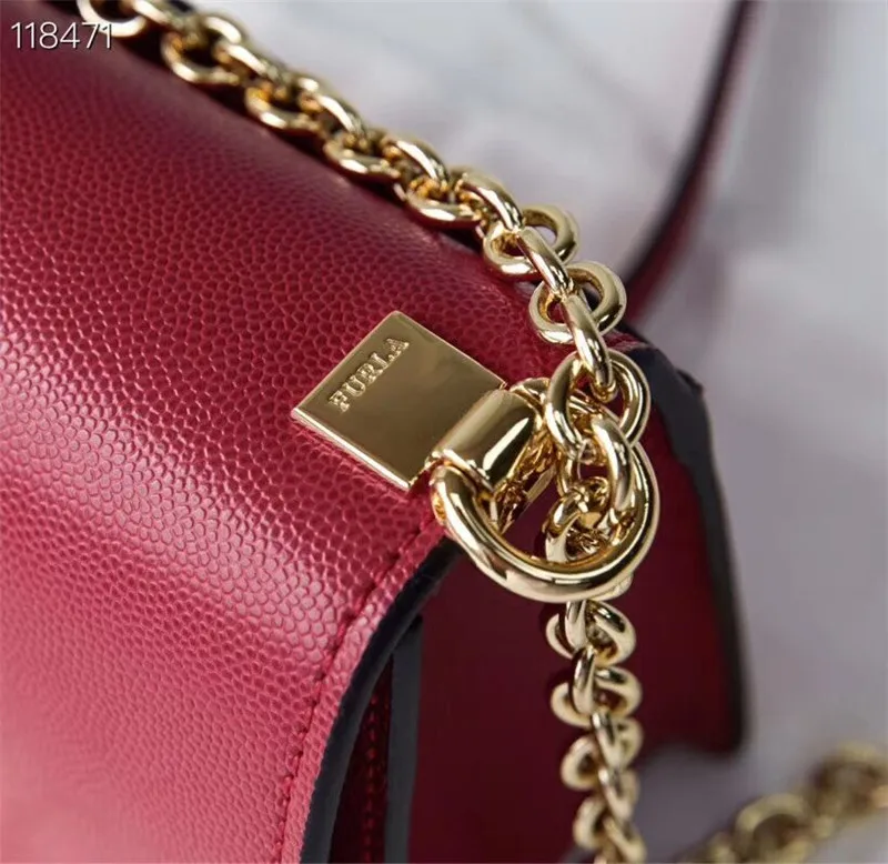 Оригинальные женские сумки FURLA, высокое качество, маленькие размеры, женские меховые кожаные сумки красного цвета, Размер 20 см* 8 см* 14 см