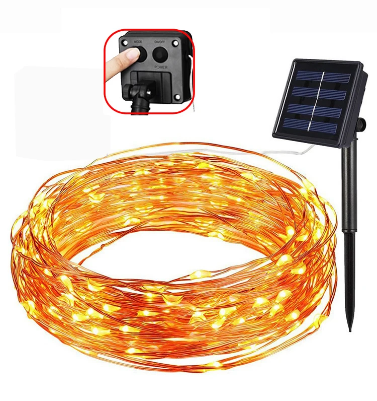 

20M Solar Powered String Lights Copper Wire Outdoor Fairy Light for Christmas Garden Home Holiday Decorations
