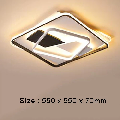 550 x 550mm Chandelierrec, современный светодиодный потолочный светильник, Lampara de techo, для гостиной, спальни, низкие потолки, AC90-260V, домашний светильник, потолочный светильник - Цвет корпуса: 550 x 550mm