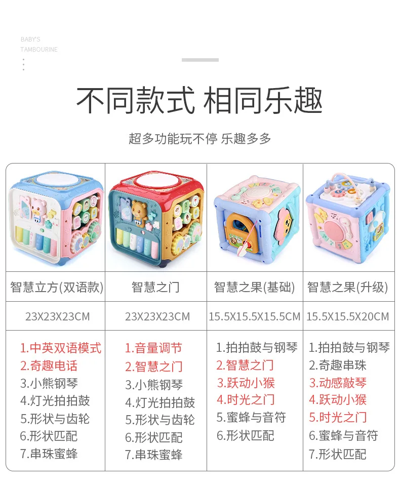 Bateria de Mão do Bebê Brinquedo do Bebê Anos e 6 Crianças Música Tambor Educação Precoce Quebra-cabeça Recarregável 0-1 Meses Brinquedos Musicais Pat 2 High Quality Brinquedos e hobbies
