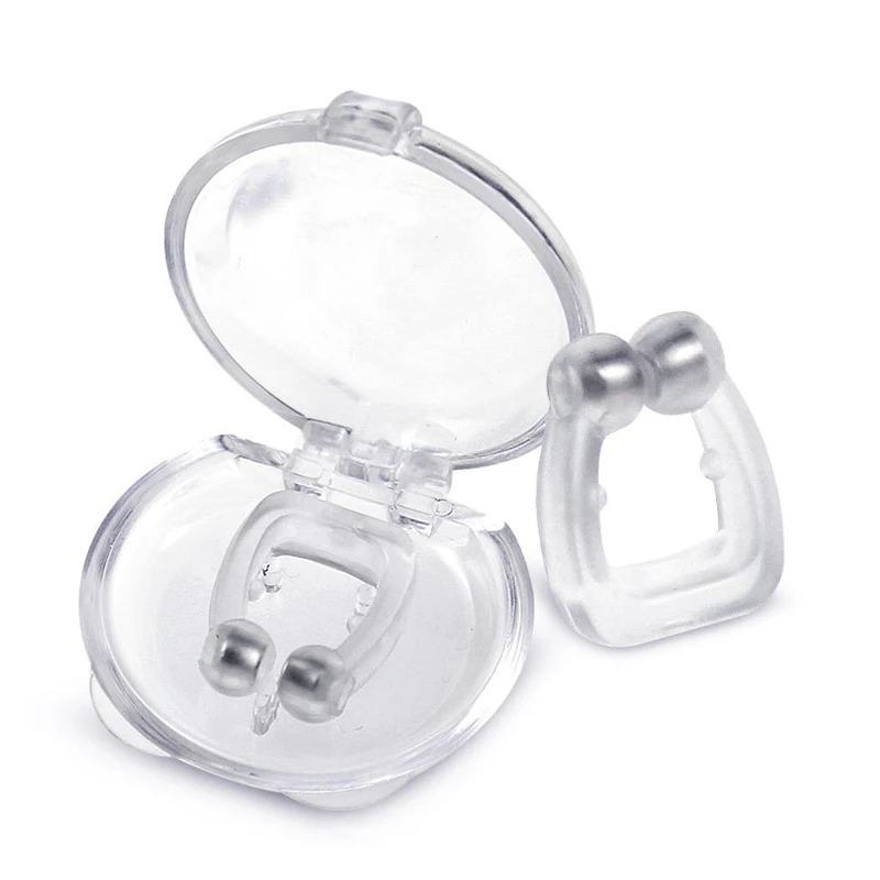 Silicone Magnetic Anti Snore Stop Snoring Nose Clip Sleep Tray Sleeping Aid Apnea Guard Night Device with Case Anti Ronco 1/4PCS