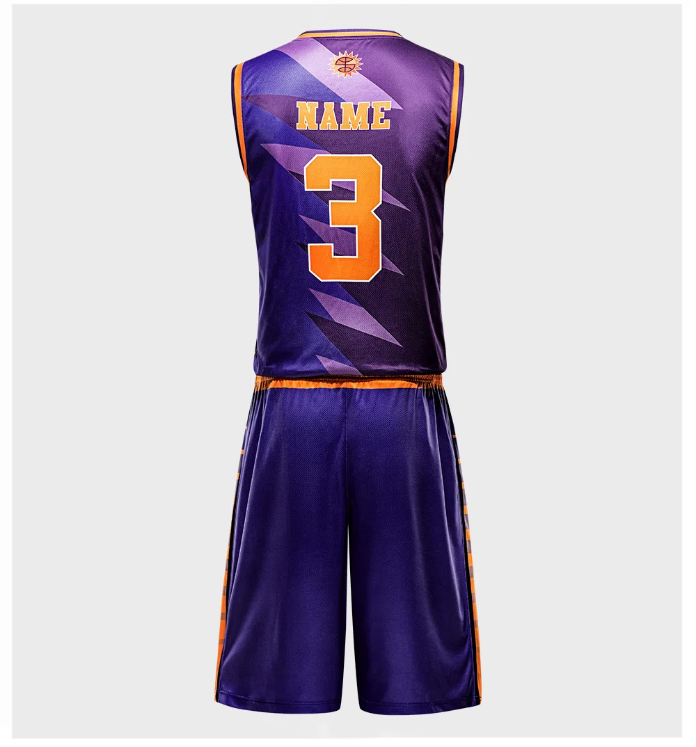 Custom Sublimation Team Basketball Jersey Men Basketball Suit Set 100