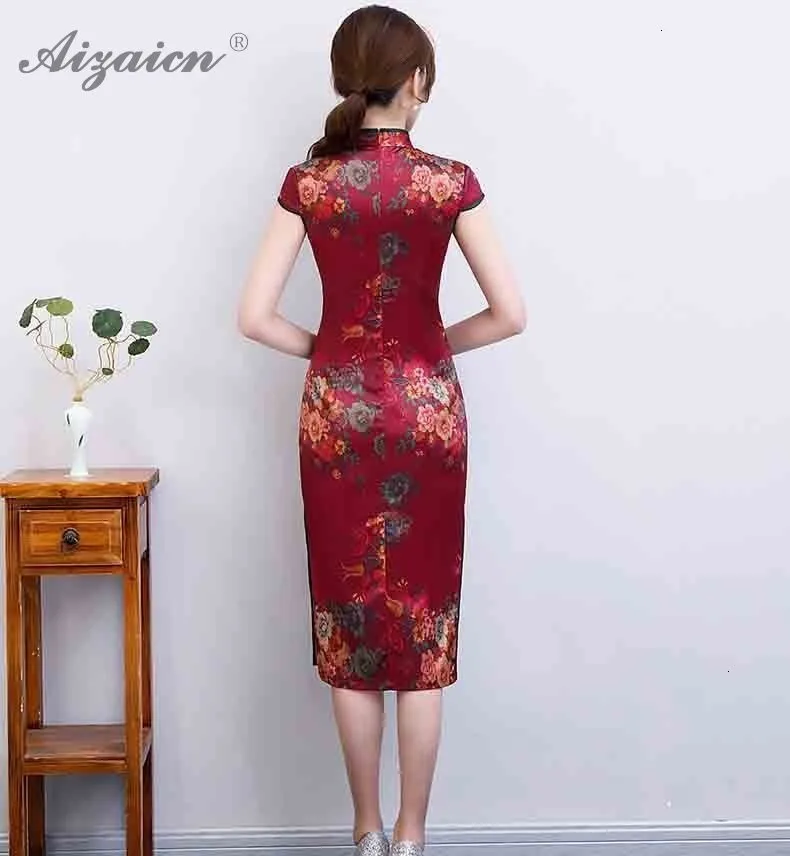Восточный стиль ретро принт Cheongsam современный Chinoise похожие шелковые Qi Pao платья китайское традиционное платье женское Qipao оригинальное