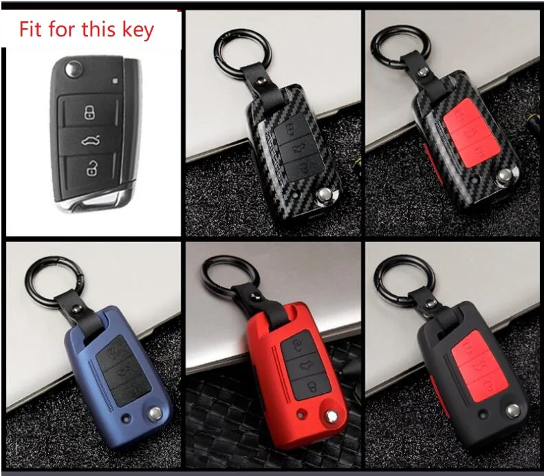 Copertura della cassa chiave in fibra di carbonio ABS adatta per Volkswagen Polo Golf 7 Tiguan per Skoda Octavia Kodiaq Karoq per SEAT Ateca Leon Ibiza 8 B
