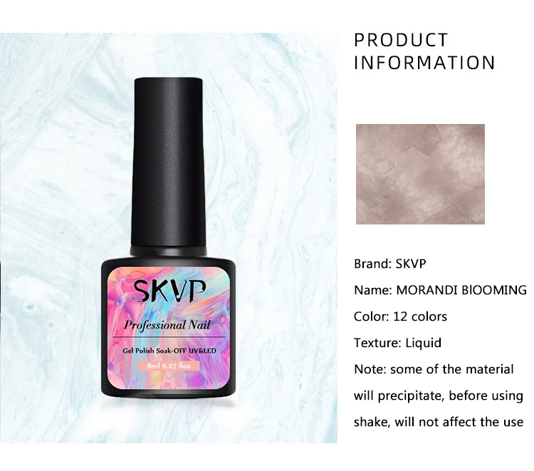 SKVP Light Color Vernid Semi Permanent Gradient Nail Polish Gel blue Blooming Sweet Daily Watercolor Liquid Latex For Nails SKVP Light Color Vernid Semi Permanent Gradient Nail Polish Gel blue Blooming Sweet Daily Watercolor Liquid Latex For Nails