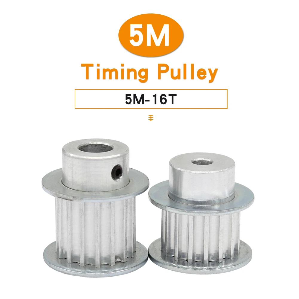 

Pulley Wheel 5M-16T Inner Bore 5/6/6.35/8/10/12 mm aluminium Material toothed Pulley BF&K Shape For Width 15/20 mm Timing Belt