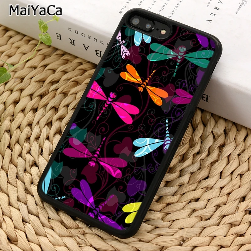 Прозрачный чехол MaiYaCa в виде стрекозы для телефона iPhone 5 6 7 8 plus 11 12 Pro X XR XS Max Samsung Galaxy
