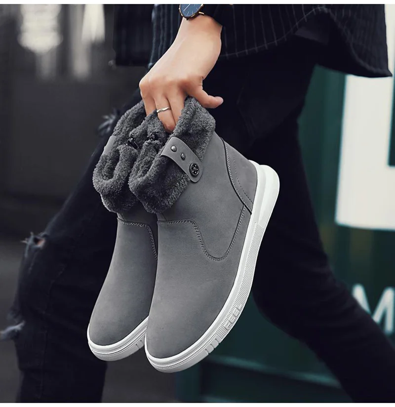 30 Snow Boots Men Winter Shoes Warm Plush for Cold Winter Men Ankle Boots Fashion Non-slip Male Footwear Snow Shoes KA2000