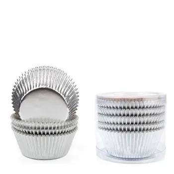 

Silver Aluminum Foil Muffin Cupcake Paper Cup For Wedding Caissette Fondant Baking Mold Cupcake Liner Wrapper Baking Cup Case