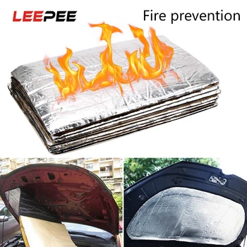 

LEEPEE 12 Piece/Set Car Firewall Sound Deadener Pad 50*30cm 5mm Tri-layer Fiberglass Rubber Sponge Heat Insulation Deadening Mat