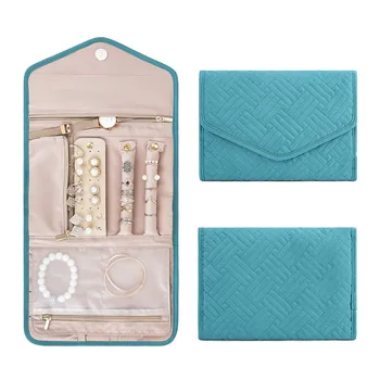 

Jewelry Storage Box Travel Travel Jewelry Bag Box Can Be Used for Multiple Necklaces, Bracelets, Rings, Soft Suede Blue