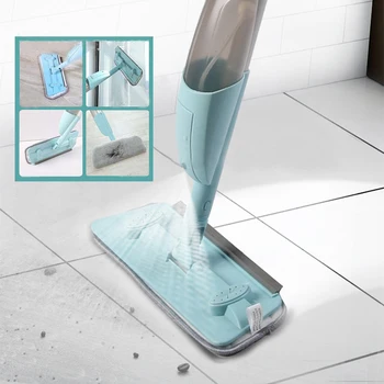 

2-in-1 Spray Floor Mop with Window Cleaning Function Microfiber Rags 360 Degree Magic Lazy Mop for Wash Floor Household Cleaning