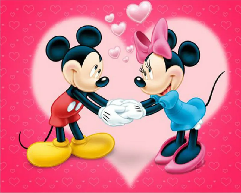 Disney Full Square 5D DIY Diamond Painting &quotMickey love couple&quot Embroidery Cross Stitch Mosaic Home Decor Christmas Child Gift | Дом и