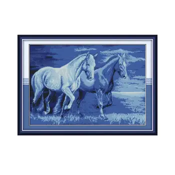 

Walking Together Chinese Counted Cross Stitch Kits for Embroidery Dmc 14ct 11ct Needlework Set Cross Stitch Kits Printed Fabric