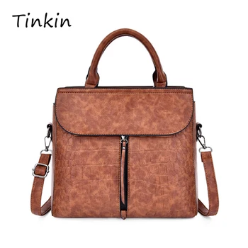 

Ladies Casual Bag Crocodile Pattern Retro Shoulder Bag European Style Messenger Bag Tote Handbag