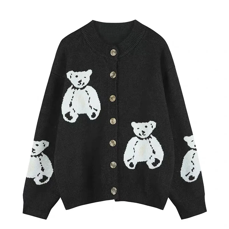 Мода осень зима вязаный свитер кардиган женский корейский кардиганы женские топы свободный Свитер Винтаж женксие кофты