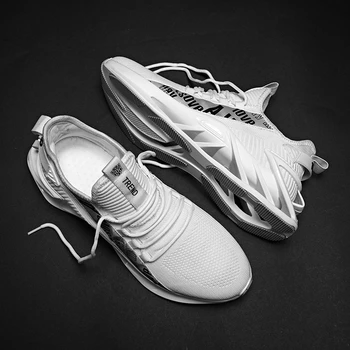 

Unique Blade Sole Breathable Running Shoes Men Comfortable Sneakers Wear-resistant Mesh Sport Shoes Zapatos De Hombre Big Size46