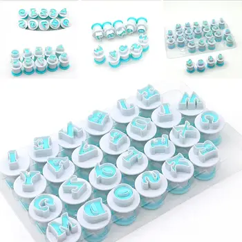 

10/26Pcs/Set Alphabet Number Icing Letter Fondant Cutter Cake Baking Cupcake Mold Cake Decorating Tools