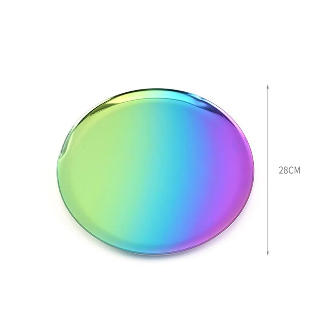 Gold 1pc Модный цветной металлический лоток для хранения золота овальное сердце фрукты тарелка маленькие предметы ювелирных изделий дисплей лоток зеркало - Цвет: Gold 1pc