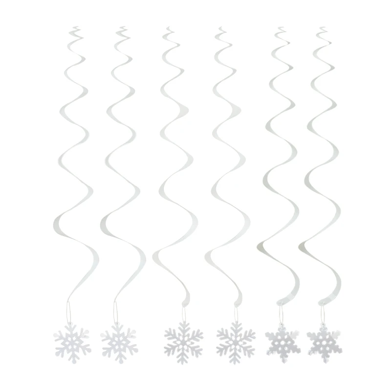 6pcs Snow Hanging 6 шт./компл. Потолочный подвесной вихревое украшение для рождественской вечеринки украшение комнаты бар фестиваль вечерние поставки "сделай сам" для праздника вечерние украшения - Цвет: 6pcs Snow Hanging
