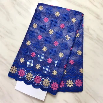 

New arrival Blue african BAZIN riche fabric with Embroidery lace african Guinea Brocade cotton fabric 16L071317