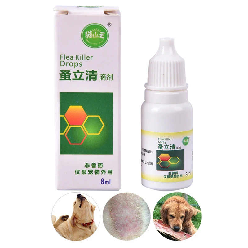 Insecticida antipulgas para perros y gatos, insecticida antigotas para perros, gatos, cachorros, gatitos, tratamiento antipulgas, piojos, insecticida líquido para mascotas