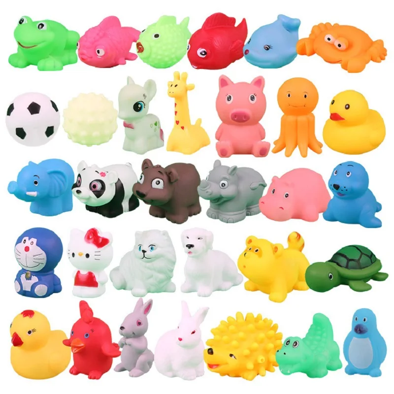 

Bath Toy Animals Swimming Water Rubber Toy Mini Squeeze Sound Baby Children Parent-child Interactive Fun Shower Bath Water Toy