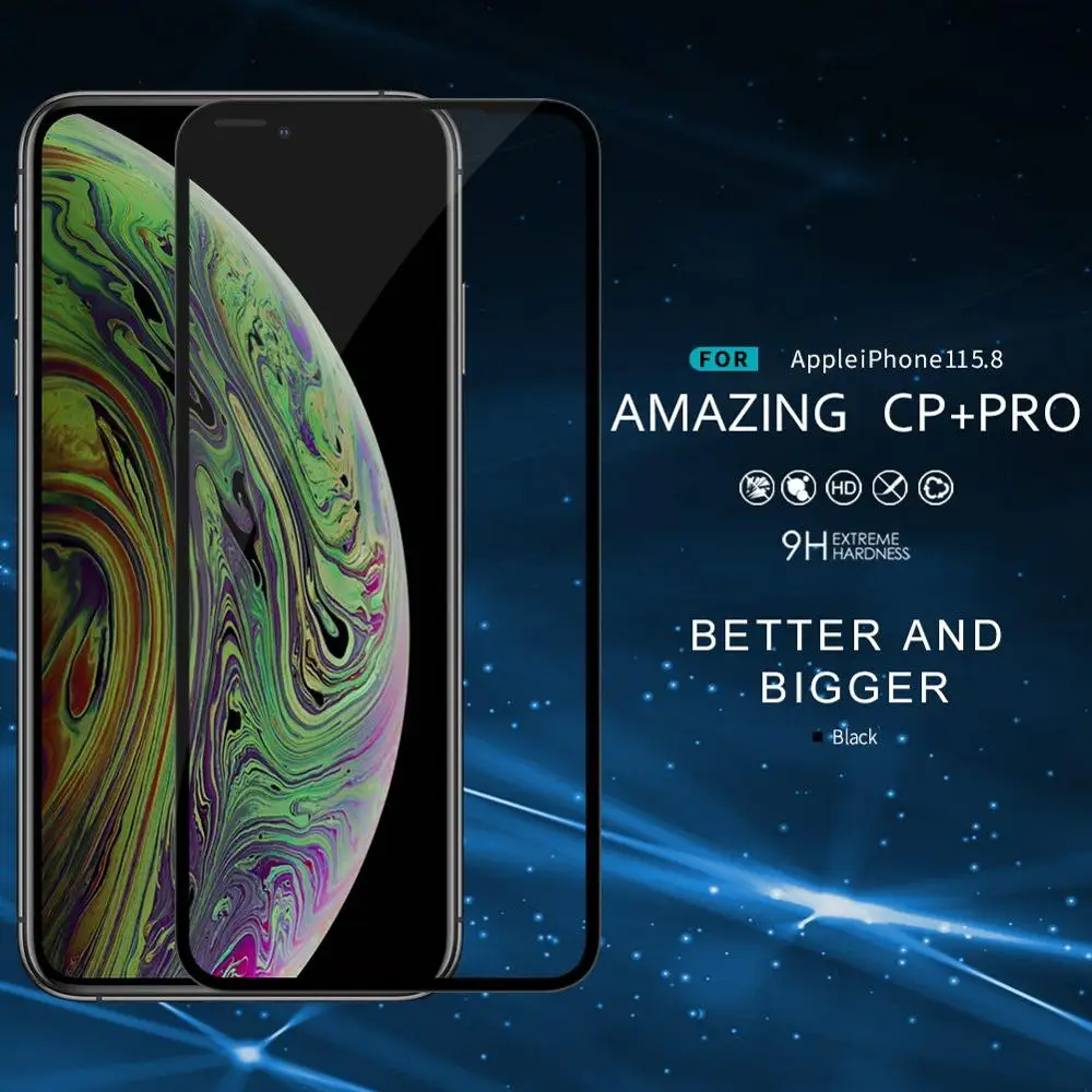 

for iPhone 11 pro max glass screen protector, original Nillkin full coverage tempered glass for iPhone 11 pro max protective film 3D CP+Pro