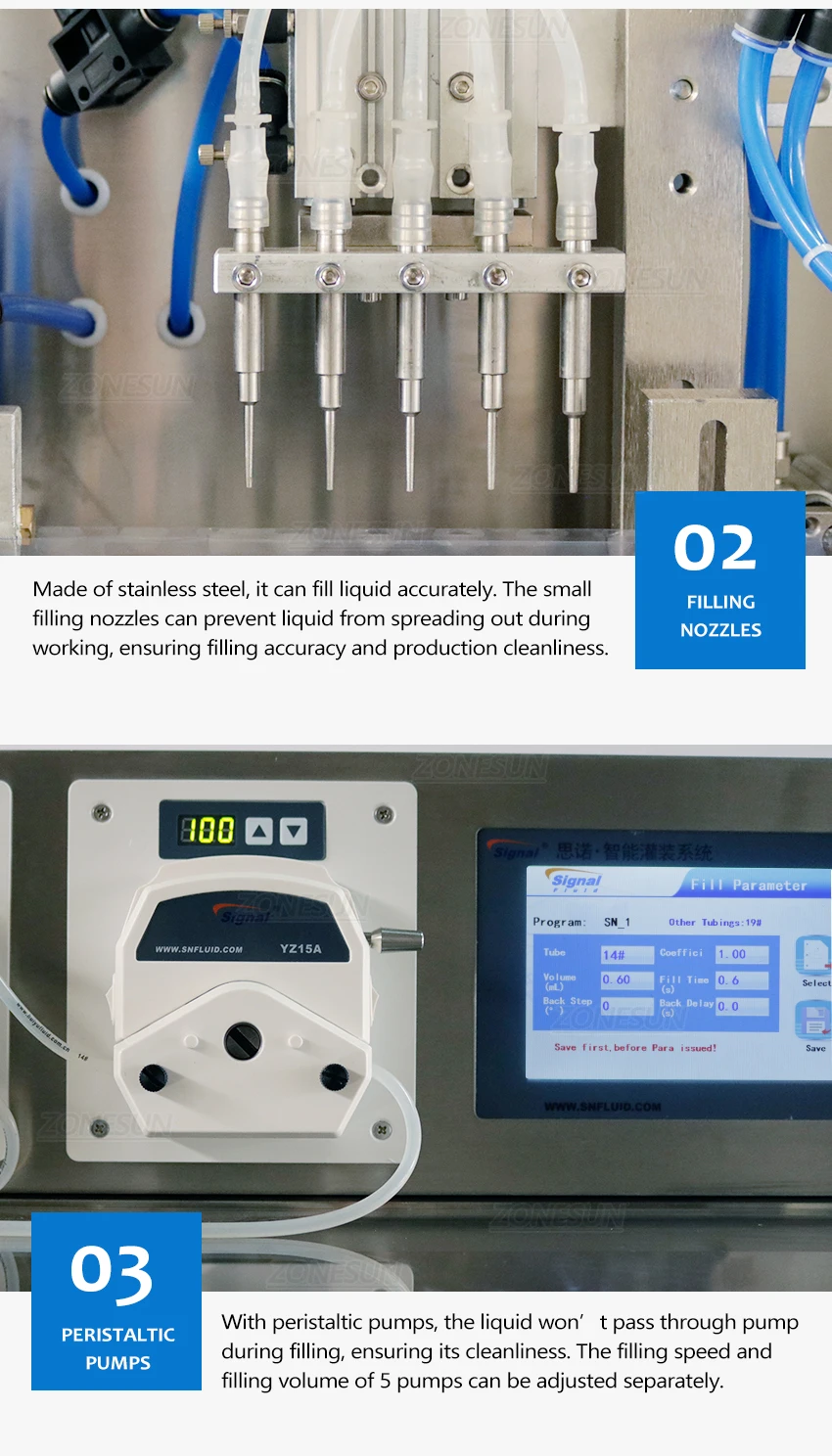 ZONESUN ZS-FS120 Monodose Strips Tube Peristaltic Pump Liquid Filling And Sealing Machine