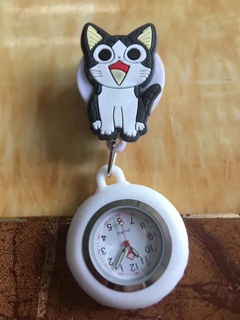 Kucing Jam Perawat Dokter Kartun Hewan Desain Scalable Karet