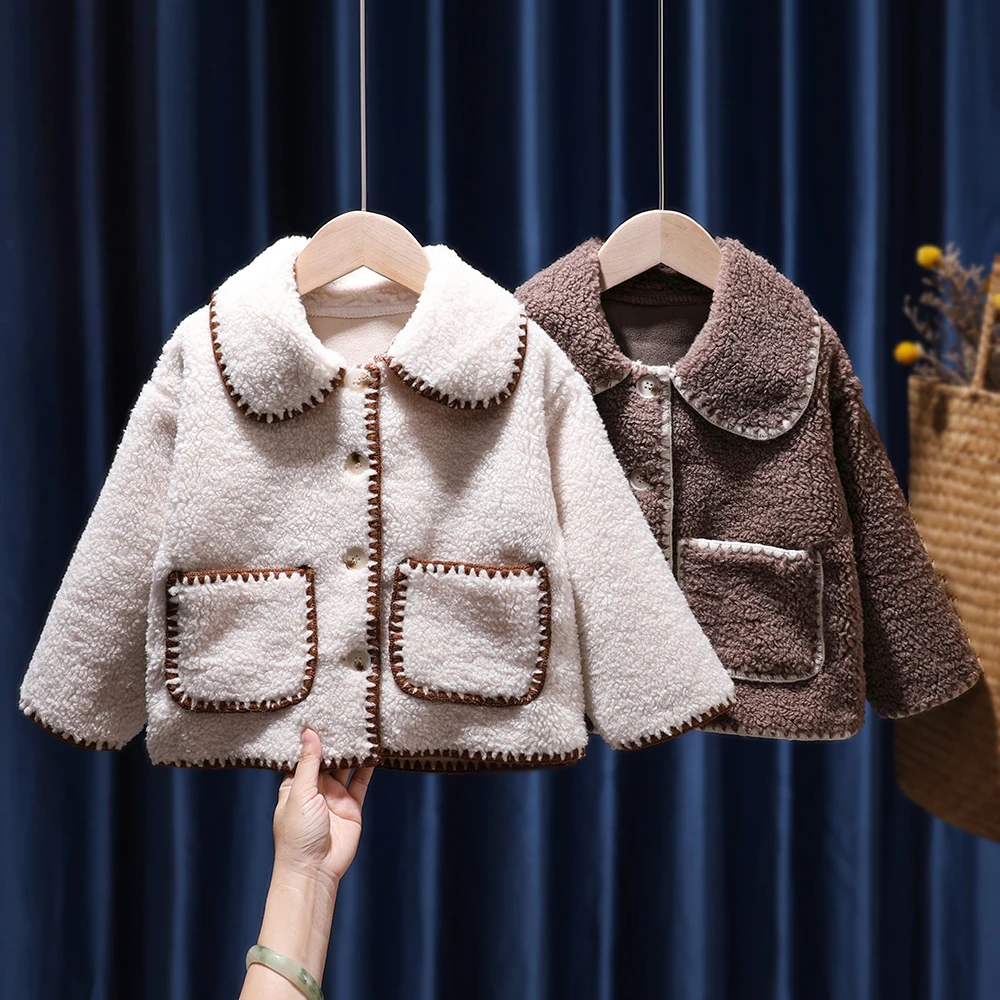 

Новинка, зимние детские теплые куртки, одежда для девочек, детские пальто, верхняя одежда для маленьких девочек, милое утепленное пальто с длинным рукавом, топы