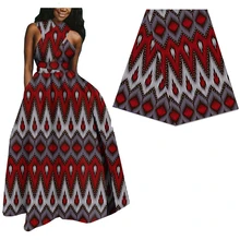 Красный бриллиант напечатанный Анкара Африканский настоящий воск ткань для женщин вечернее платье 6 ярдов нигерийский голландский настоящий воск ткань