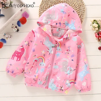 

2020 Casual Windbreaker For Girls Waterproof Raincoat Spring Autumn Children Outerwear Hooded Girls Coats Kids Clothes 2-4-6-8